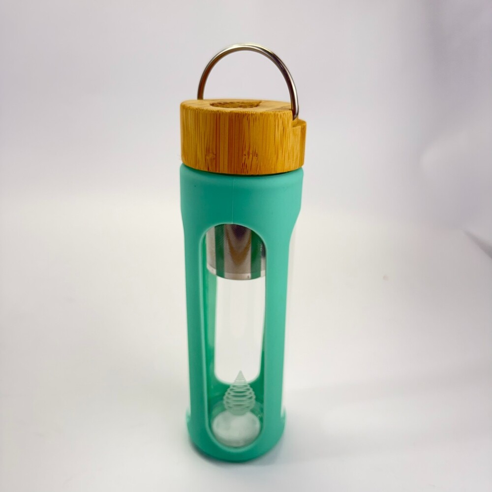 Invigorated Water Glass Silicone Sleeve Drinking Fruit Tea Infuser Water Bottle